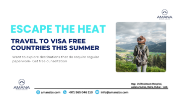 Traveler with passport and luggage exploring visa-free destinations for UAE residents.