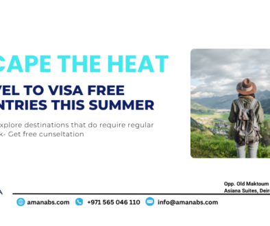 Traveler with passport and luggage exploring visa-free destinations for UAE residents.