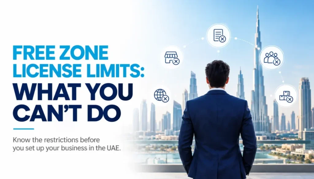 Dubai free zone trade license documents being reviewed