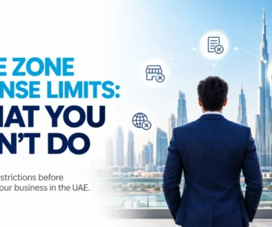 Dubai free zone trade license documents being reviewed