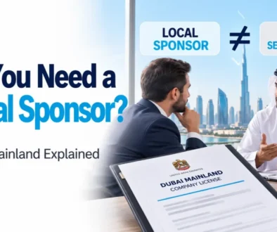 Foreign entrepreneur discussing a Dubai mainland company setup